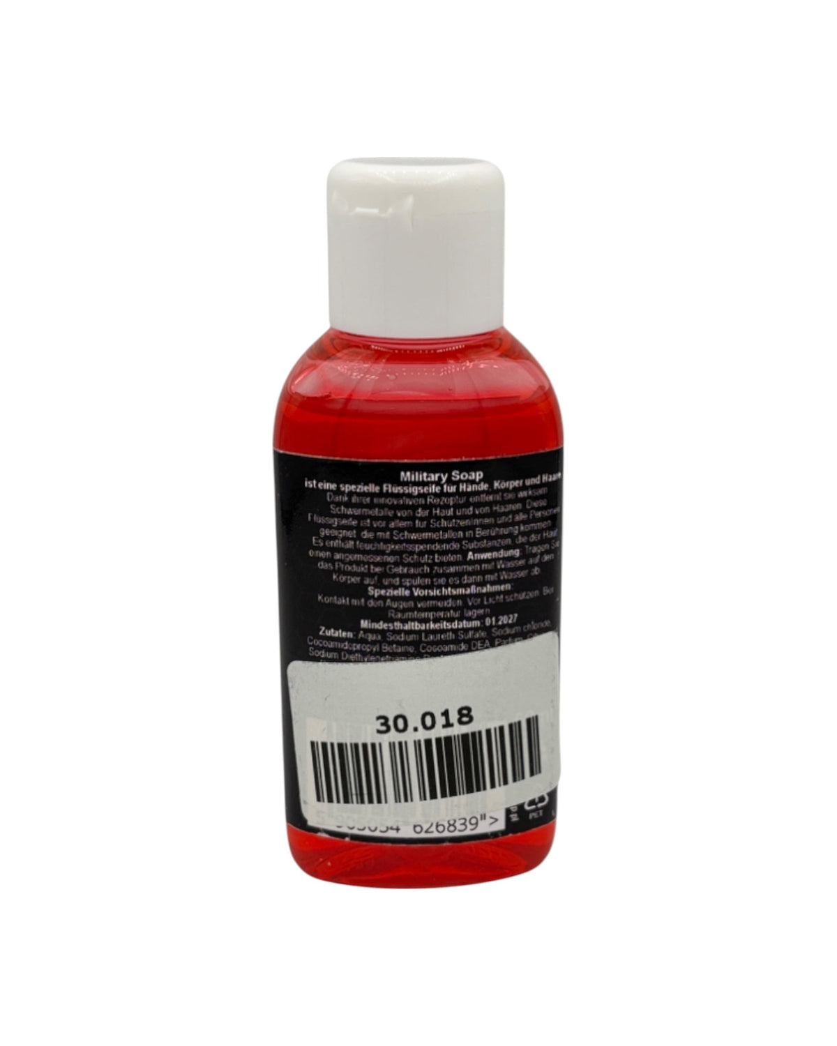 Riflecx Military Soap 50 ml, Rückseite mit Anwendungshinweisen