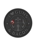 Rubber Patch I Love Guns and Bacon Gummipatch von JTG in Schwarz
