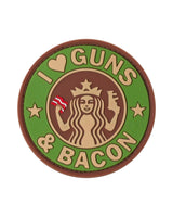 Rubber Patch I Love Guns and Bacon Gummipatch von JTG in Grün