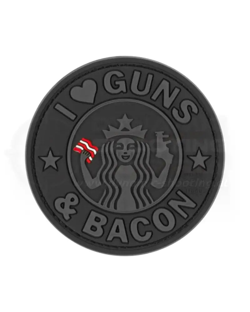 Rubber Patch I Love Guns and Bacon Gummipatch von JTG in Schwarz