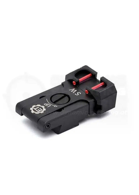 Verstellbare Fiber Optic Kimme mit Fiberglaseinsätzen für die CZ Shadow 2 von Eemann Tech in der Seitenansicht